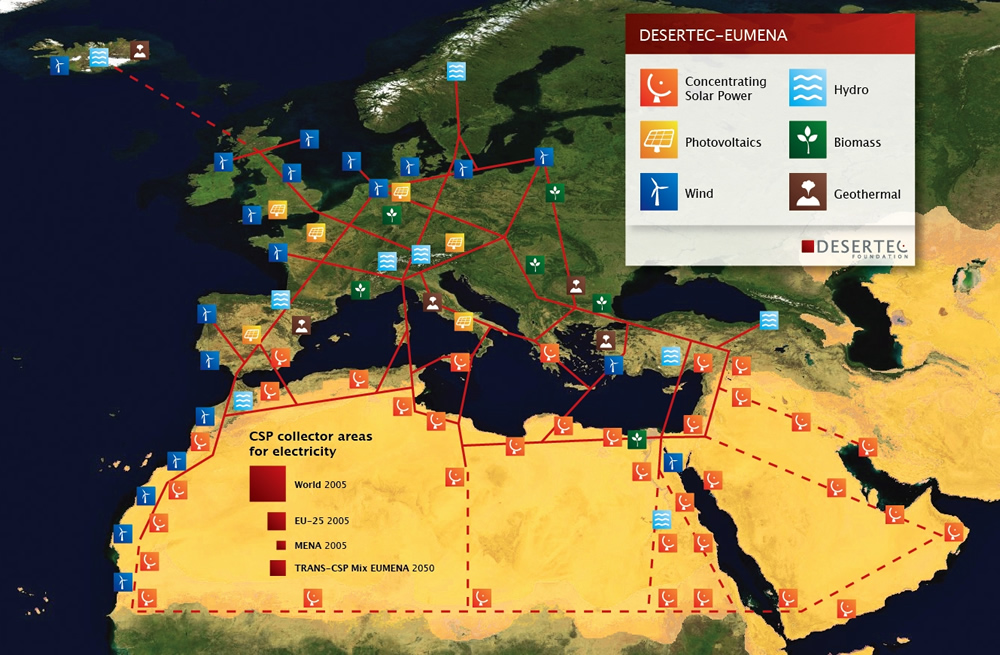 desertec, desertec sahara, desertec concentrazione solare sahara, desertec concentazione solare csp, desertec energia solare dal deserto, desertec energia solare sahara