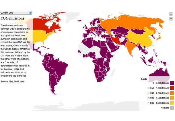 emissioni co2, emissioni co2 mappa interattiva, mappa interattiva co2, mappa emissioni co2